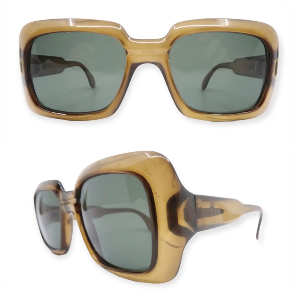 1970’s Unisex Thick Framed Light Brown Sunglasses, Optyl, Made in Germany
